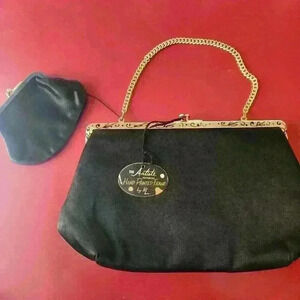Vintage black satin Artiste bag